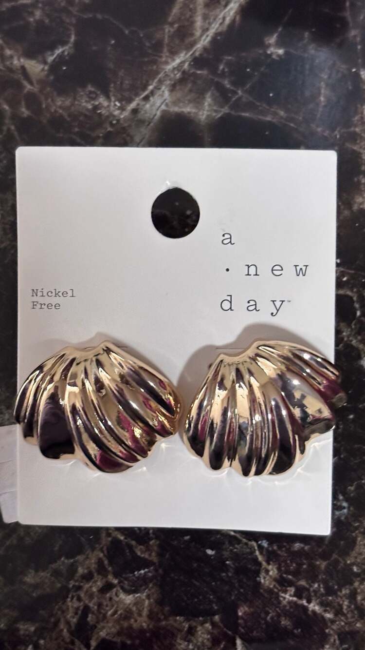 A New Day Gold-Tone Seashell Stud Earrings, Nickel Free